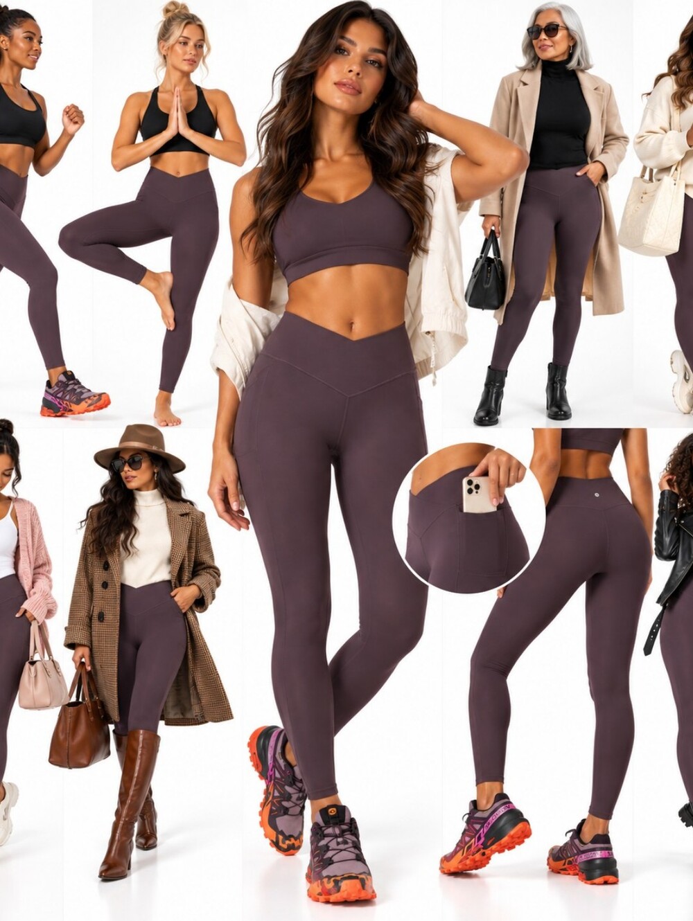 NWT Halara SoftlyZero™ Crossover Pocket Full Length Leggings UPF 50+ High-Waist